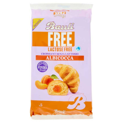 Bauli Free Lactose Free Croissant Senza Lattosio Albicocca Gr.45 Pz.5
