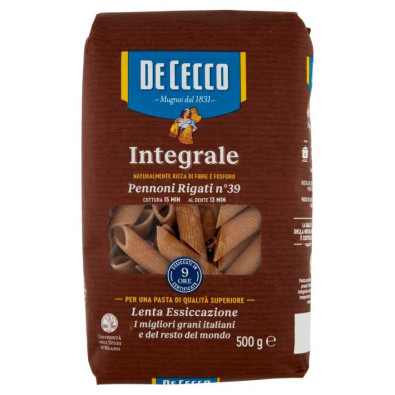 De Cecco Integrale Pennoni Rigati n° 39 Gr.500