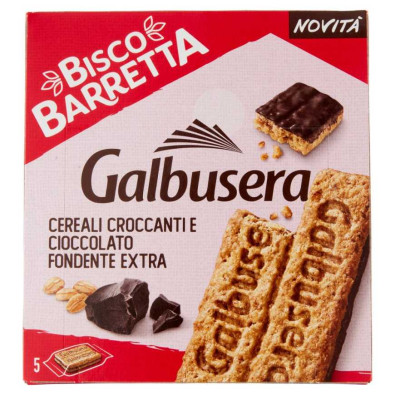 Galbusera BiscoBarretta Cereali Croccanti e Cioccolato Fondente Extra 5 x Gr.46