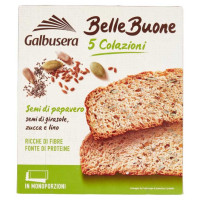 Galbusera Fette Bellebuone con Semi di Papavero, Girasole, Zucca e Lino Gr.200
