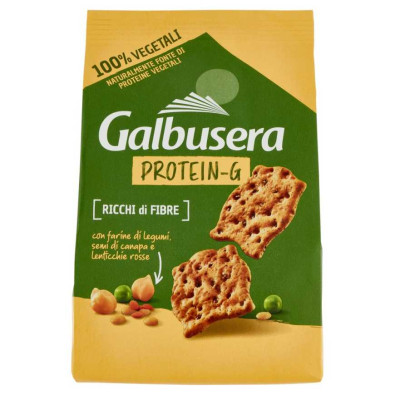 Galbusera Protein-G Cracker con Farine di Legumi, Semi di Canapa e Lenticchie Rosse Gr.200