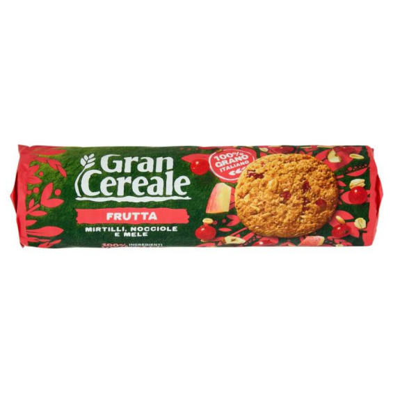 Gran Cereale Frutta Biscotti con Mirtilli Mele e Nocciole Gr.250