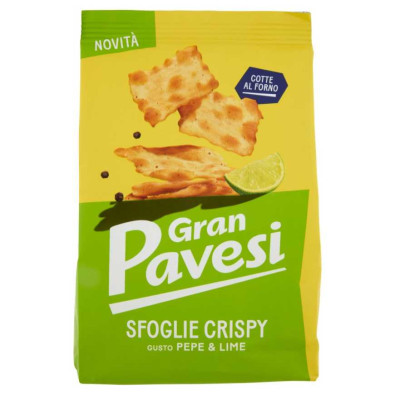 Gran Pavesi Sfoglie Crispy Gusto Pepe & Lime Snack Cotte al Forno Gr.150