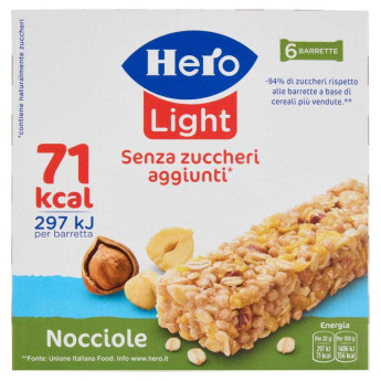 Hero Barrette Light alla Nocciola senza Zuccheri Aggiunti Gr.120 Pz.6