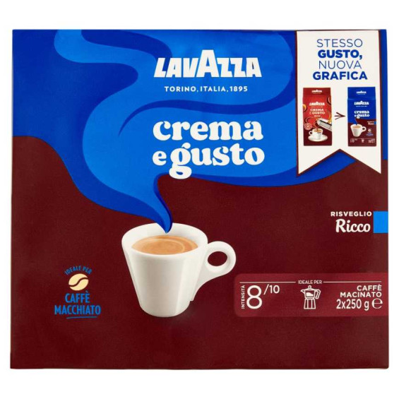 Lavazza Caffè Crema e Gusto Ricco Pz.2 x Gr.250