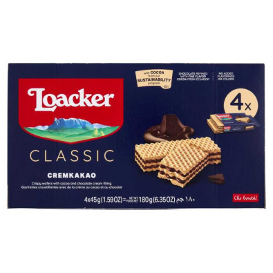 Loacker Wafer Cremkakao Gr.45 Pz.4