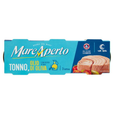 Mare Aperto Tonno in Olio di Oliva e un Pizzico di Sale Pz.3 X Gr.70