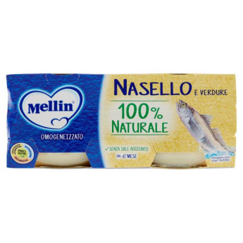 Mellin Omogeneizzato Pesce Nasello Gr.80X2
