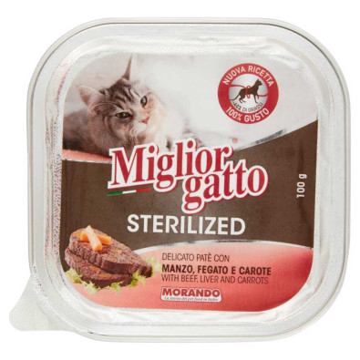 Miglior Gatto Sterilized Pate' con Manzo Fegato e Carote Gr.100