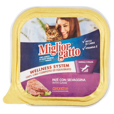Miglior Gatto Vaschetta Pate' con Selvaggina Gr.100