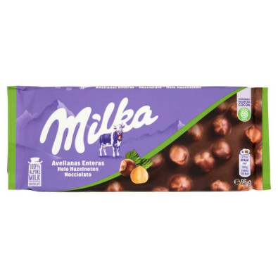Milka Barretta Cioccolato al Latte con Nocciole Intere Gr.100