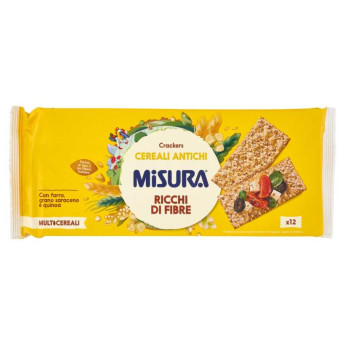 Misura Multicereali Crackers Farro, Grano Saraceno e Quinoa Gr.350