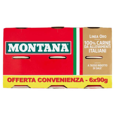 Montana Linea Oro Carne Lessata Gr.90 Pz.6 con Box