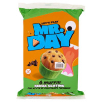 Mr.Day Muffin senza Glutine con Pepite di Cioccolato Fondente Pz.6 Gr.252