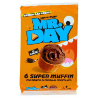Mr.Day Super Muffin al Cacao con Ripieno di Crema al Cioccolato Pz.6 Gr.300