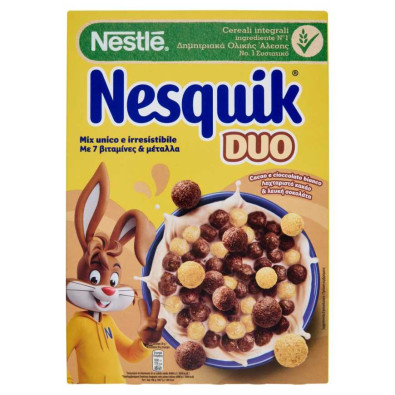 Nesquik Cereali Integrali Duo Palline al Cacao e Cioccolato Bianco Gr.325