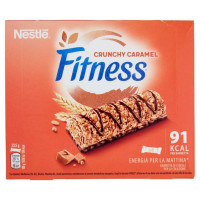 Nestle' Fitness Crunchy Caramel Barrette di Cereali Integrali Con Cioccolato Gr.23,5 x Pz.4