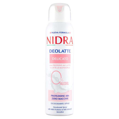 Nidra Deodorante Spray Deolatte Delicato Invisibile 48 Ore Ml.150