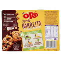 Oro Saiwa Barretta ai Cereali Integrali con Cioccolato e Nocciole Gr.40 Pz.4