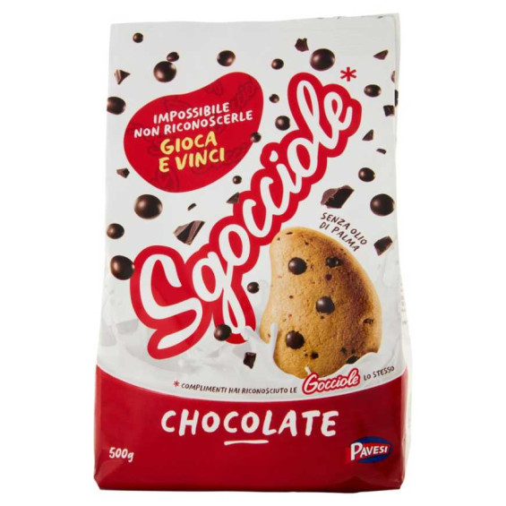 Pavesi Gocciole Cioccolato Biscotti con Gocce di Cioccolato Gr.500