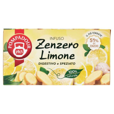 Pompadour Infuso Zenzero e Limone 20 Filtri