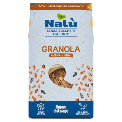 Rigoni di Asiago Natù Bio Senza Zuccheri Aggiunti Granola Avena e Semi Gr.250