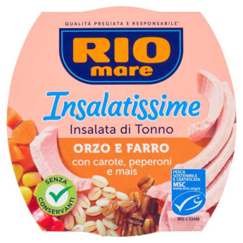 Rio Mare Insalatissime Tonno Orzo e Farro con Carote, Peperoni e Mais Gr.160