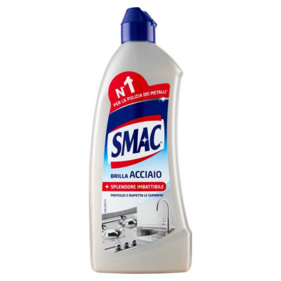 Smac Brilla Acciaio Crema Detergente per Superfici in Acciaio con Azione Lucidante Ml.520