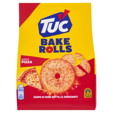 Tuc Bake Rolls Chips di Pane Sottile e Croccante Gusto Pizza Gr.150