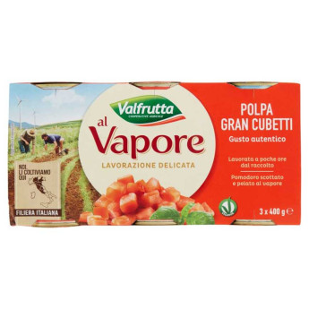 Valfrutta Polpa di Pomodoro Gran Cubetti al Vapore Pz.3 X Gr.400