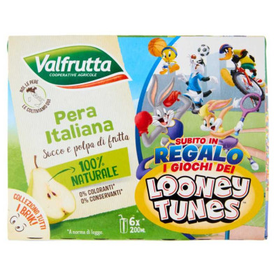 Valfrutta Succo e Polpa di Pera Italiana Pz.6 X Ml.200