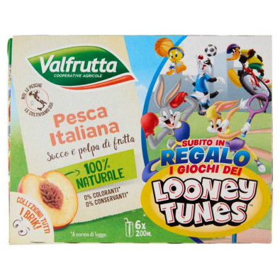 Valfrutta Succo e Polpa di Pesca Italiana Péz.6 X Ml.200