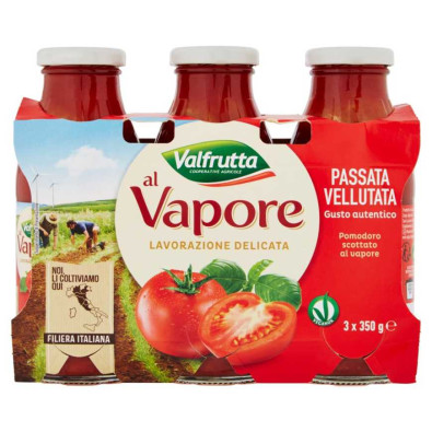 Valfrutta Passata di Pomodoro Vellutata al Vapore Pz.3 X Gr.350