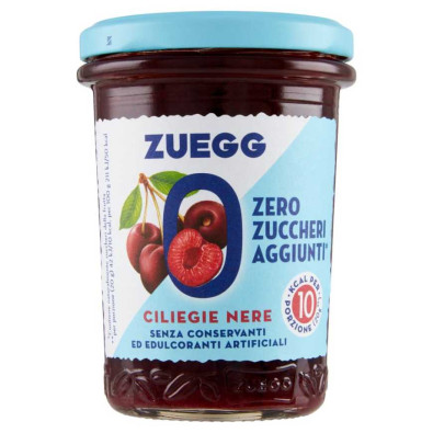 Zuegg Confettura di Ciliegie Nere Zero Zuccheri Aggiunti Gr.220